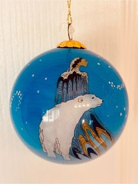 Mother Winter Maxine Noel Native Sioux Artist Hand painted ornament by Oscadro